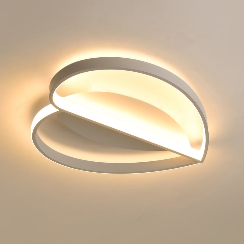 Nordic LED Ceiling Mounted Fixture White Heart Flush Lamp with Acrylic Shade in Warm/White Light Clearhalo 'Ceiling Lights' 'Close To Ceiling Lights' 'Close to ceiling' 'Flush mount' Lighting' 1712230