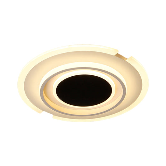 16.5"/20.5" W Black Rounded Flush Mount Lamp Nordic LED Metal Flush Light Fixture for Bedroom Clearhalo 'Ceiling Lights' 'Close To Ceiling Lights' 'Close to ceiling' 'Flush mount' Lighting' 1712247