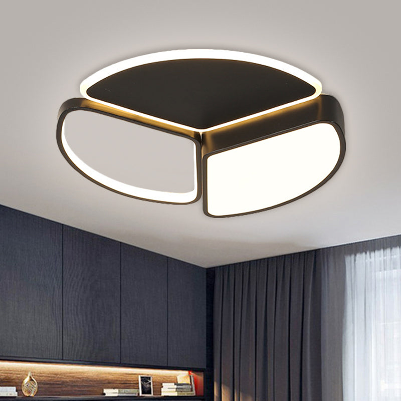 Geometric Flush Ceiling Light Modern Metal LED Black Flush Mount Lighting in Warm/White Light Black Clearhalo 'Ceiling Lights' 'Close To Ceiling Lights' 'Close to ceiling' 'Flush mount' Lighting' 1712259