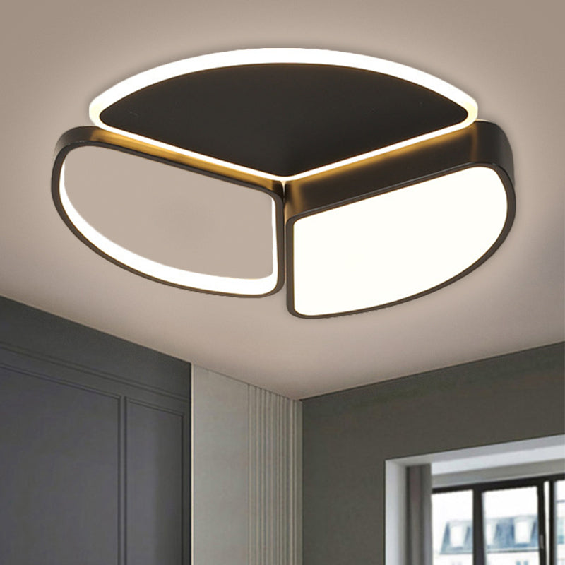 Geometric Flush Ceiling Light Modern Metal LED Black Flush Mount Lighting in Warm/White Light Clearhalo 'Ceiling Lights' 'Close To Ceiling Lights' 'Close to ceiling' 'Flush mount' Lighting' 1712260