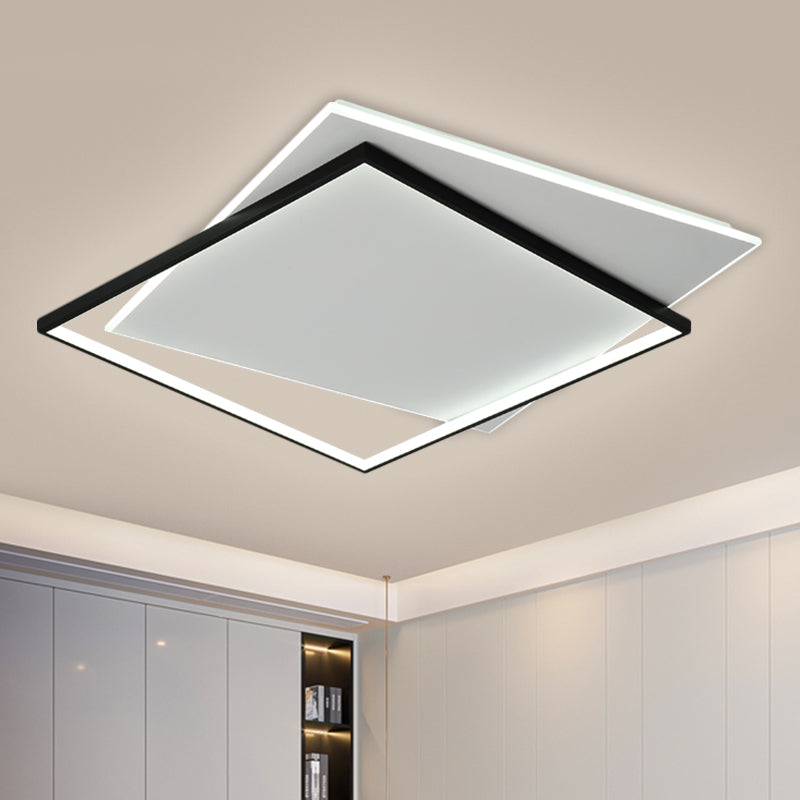 Overlapping Metallic Flush Mount Light Modernist LED Black Ceiling Mounted Fixture, 18"/21.5" Wide Clearhalo 'Ceiling Lights' 'Close To Ceiling Lights' 'Close to ceiling' 'Flush mount' Lighting' 1712264