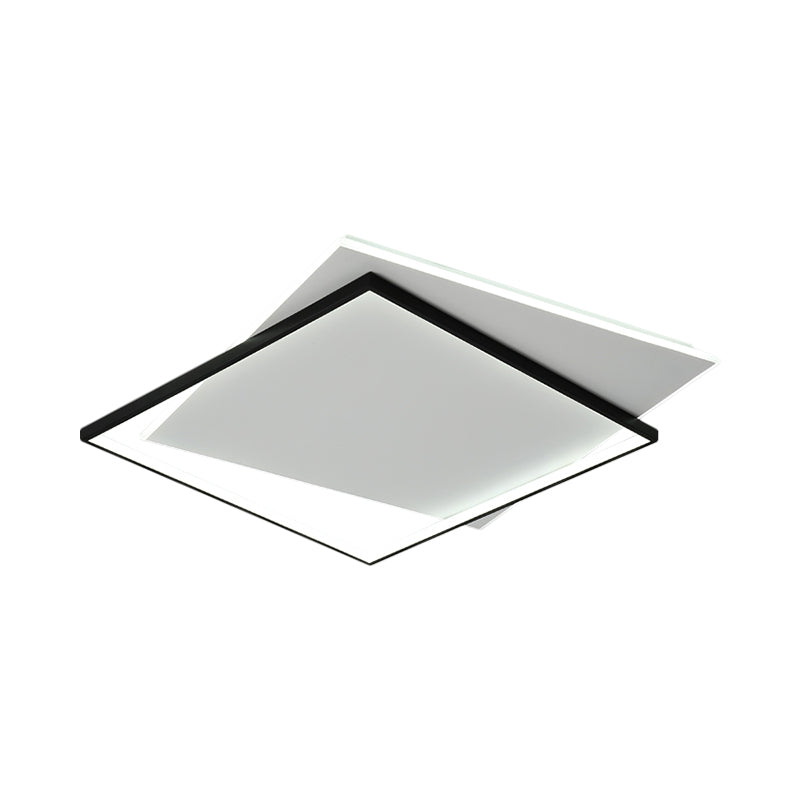 Overlapping Metallic Flush Mount Light Modernist LED Black Ceiling Mounted Fixture, 18"/21.5" Wide Clearhalo 'Ceiling Lights' 'Close To Ceiling Lights' 'Close to ceiling' 'Flush mount' Lighting' 1712265