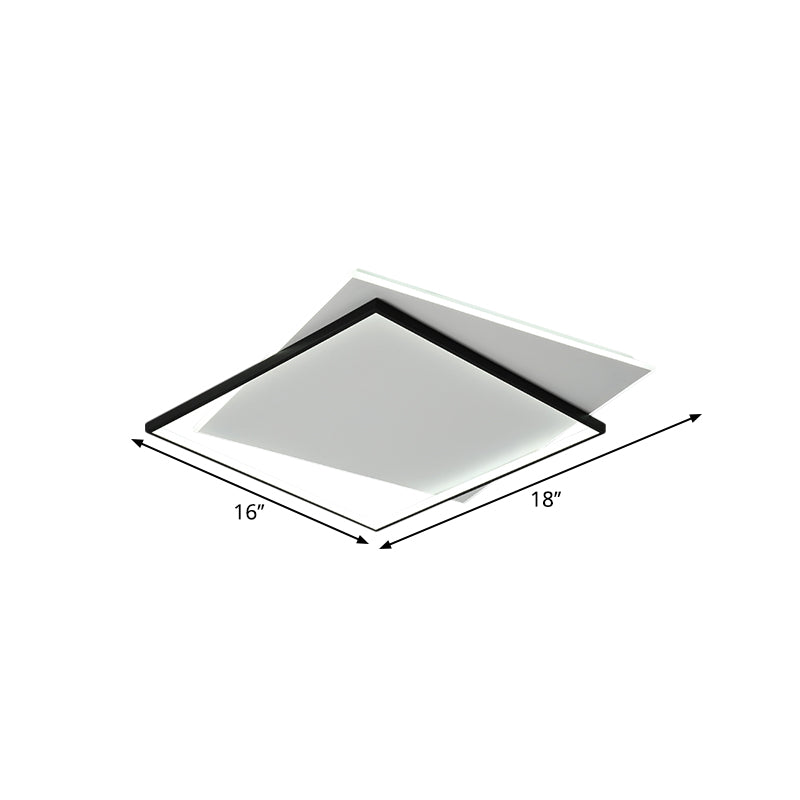 Overlapping Metallic Flush Mount Light Modernist LED Black Ceiling Mounted Fixture, 18"/21.5" Wide Clearhalo 'Ceiling Lights' 'Close To Ceiling Lights' 'Close to ceiling' 'Flush mount' Lighting' 1712266