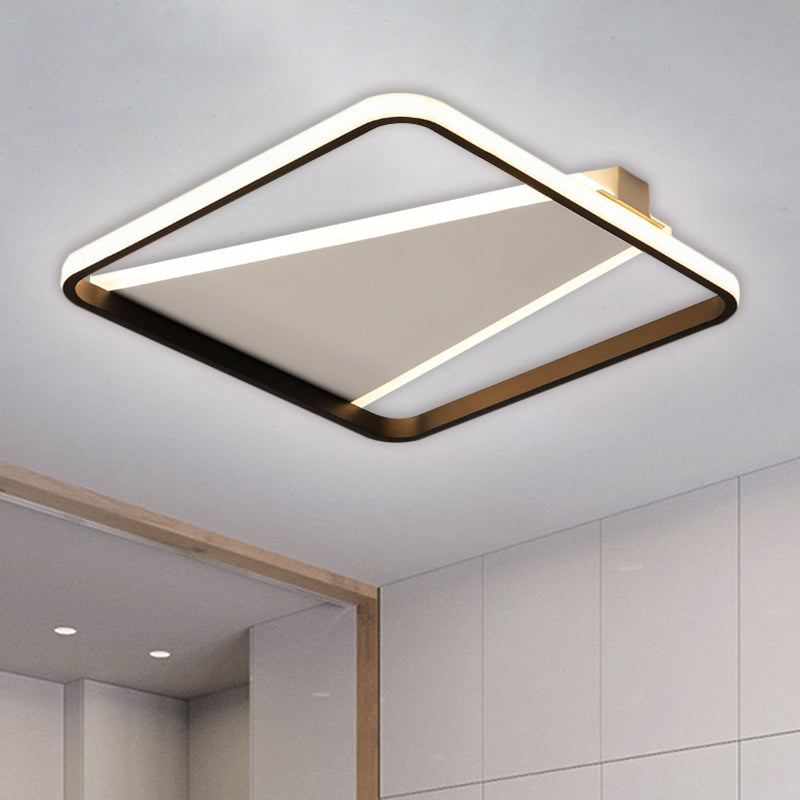 Geometric Acrylic Flush Light Minimalist LED Black Flush Mount Lighting, 16.5"/20.5" Width Clearhalo 'Ceiling Lights' 'Close To Ceiling Lights' 'Close to ceiling' 'Flush mount' Lighting' 1712279