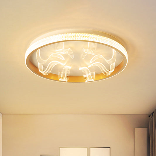 Nordic Circular Flush Ceiling Light Metallic LED Bedroom Flush Mount in Gold, Warm/White Light Gold Clearhalo 'Ceiling Lights' 'Close To Ceiling Lights' 'Close to ceiling' 'Flush mount' Lighting' 1712307