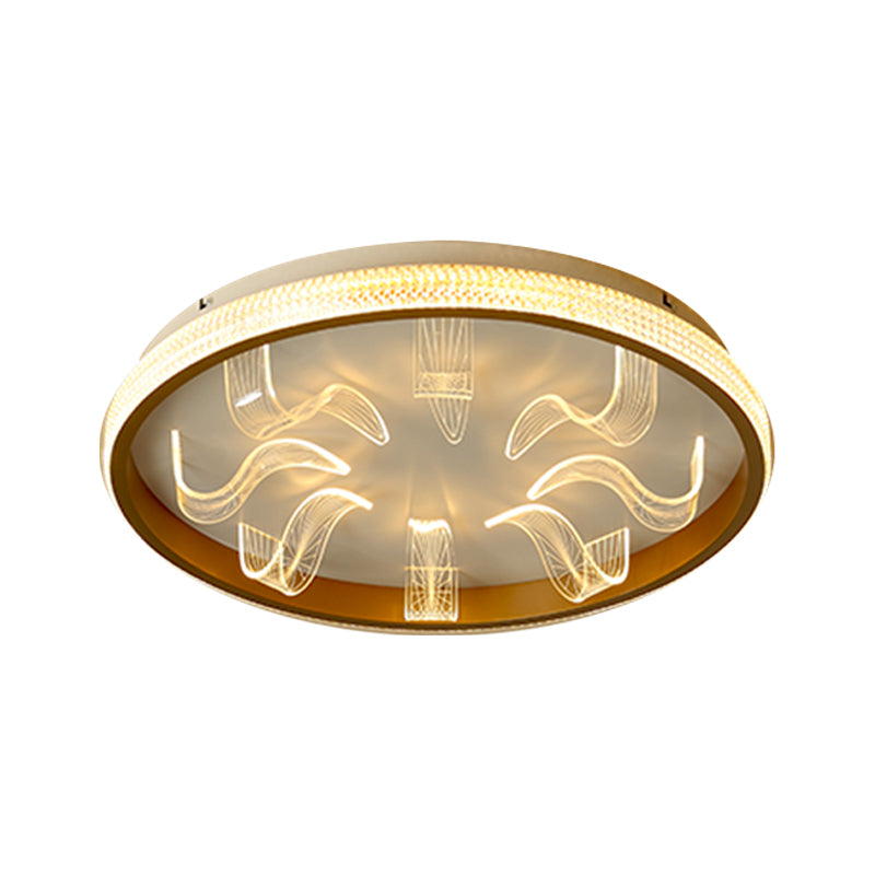 Nordic Circular Flush Ceiling Light Metallic LED Bedroom Flush Mount in Gold, Warm/White Light Clearhalo 'Ceiling Lights' 'Close To Ceiling Lights' 'Close to ceiling' 'Flush mount' Lighting' 1712309