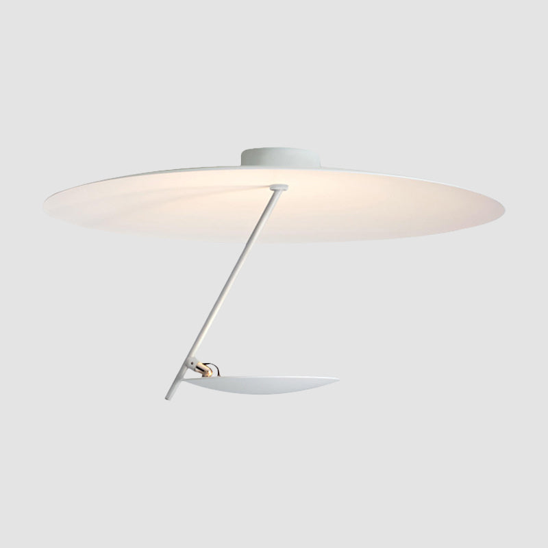 White Dome Flush Ceiling Light Modernist LED Metallic Semi Flush Mount for Bedroom, 19.5"/23.5" Wide Clearhalo 'Ceiling Lights' 'Close To Ceiling Lights' 'Close to ceiling' 'Semi-flushmount' Lighting' 1712329