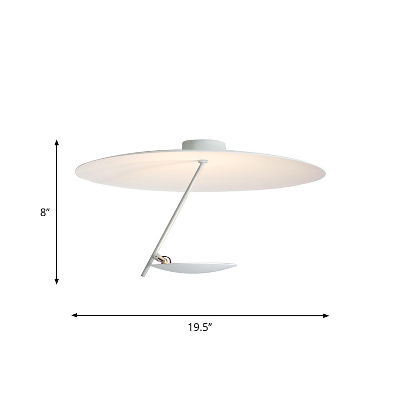 White Dome Flush Ceiling Light Modernist LED Metallic Semi Flush Mount for Bedroom, 19.5"/23.5" Wide Clearhalo 'Ceiling Lights' 'Close To Ceiling Lights' 'Close to ceiling' 'Semi-flushmount' Lighting' 1712330