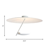 White Dome Flush Ceiling Light Modernist LED Metallic Semi Flush Mount for Bedroom, 19.5"/23.5" Wide Clearhalo 'Ceiling Lights' 'Close To Ceiling Lights' 'Close to ceiling' 'Semi-flushmount' Lighting' 1712331