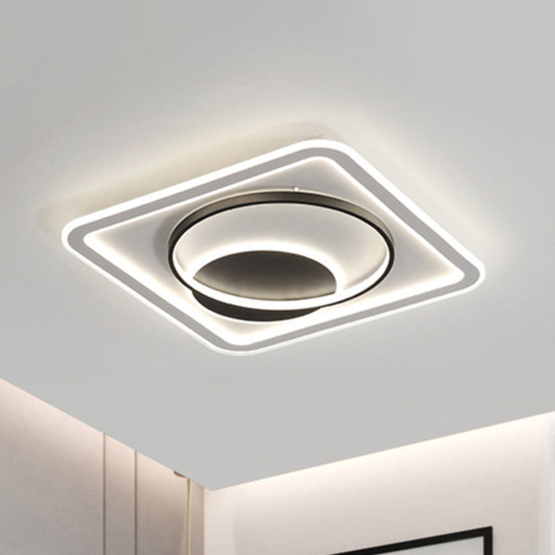 Square Acrylic Ceiling Mounted Fixture Nordic LED Black Flush Mount Lamp, Warm/White Light Clearhalo 'Ceiling Lights' 'Close To Ceiling Lights' 'Close to ceiling' 'Flush mount' Lighting' 1712333