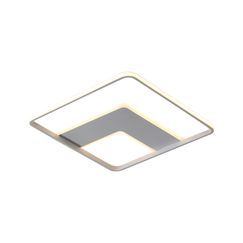 Nordic Square Flush Mount Acrylic LED Bedroom Flushmount Lighting in White, 16.5"/20.5" Width Clearhalo 'Ceiling Lights' 'Close To Ceiling Lights' 'Close to ceiling' 'Flush mount' Lighting' 1712345