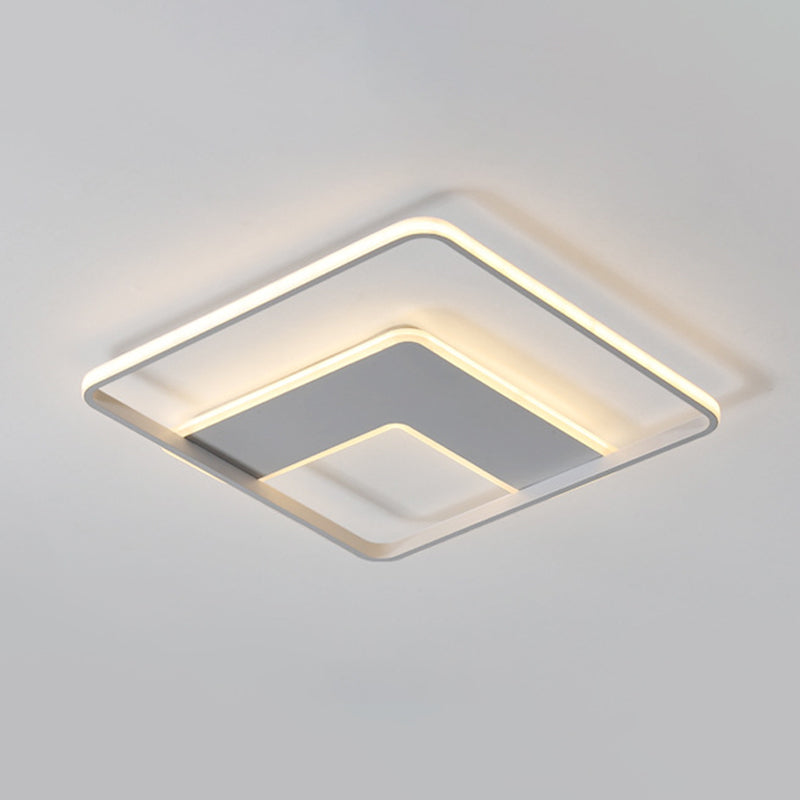 Nordic Square Flush Mount Acrylic LED Bedroom Flushmount Lighting in White, 16.5"/20.5" Width Clearhalo 'Ceiling Lights' 'Close To Ceiling Lights' 'Close to ceiling' 'Flush mount' Lighting' 1712346