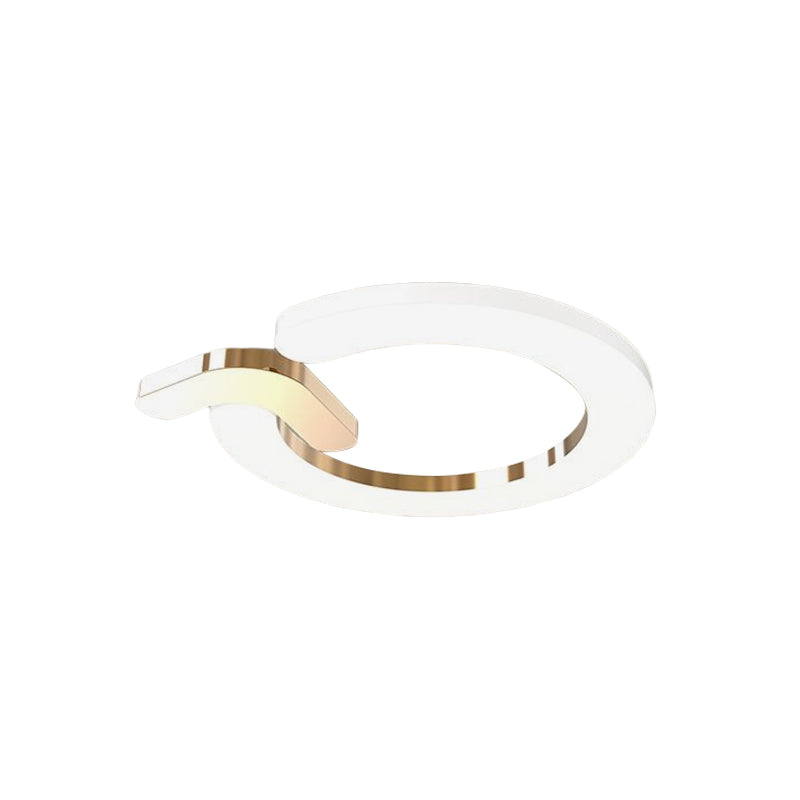 Simple Circle Flush Light Fixture Metallic 16"/23.5" W LED Bedroom Close to Ceiling Lamp in Gold Clearhalo 'Ceiling Lights' 'Close To Ceiling Lights' 'Close to ceiling' 'Flush mount' Lighting' 1712356