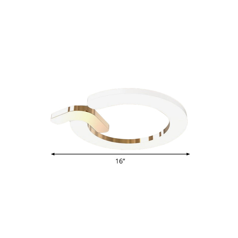 Simple Circle Flush Light Fixture Metallic 16"/23.5" W LED Bedroom Close to Ceiling Lamp in Gold Clearhalo 'Ceiling Lights' 'Close To Ceiling Lights' 'Close to ceiling' 'Flush mount' Lighting' 1712357