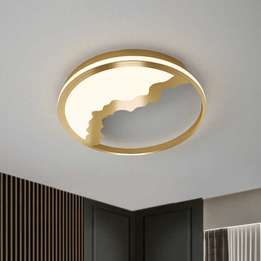 Geometric Flush Mount Light Modern Acrylic LED Brass Flushmount Lighting, 12.5"/16.5"/20.5" Width Brass Clearhalo 'Ceiling Lights' 'Close To Ceiling Lights' 'Close to ceiling' 'Flush mount' Lighting' 1712422