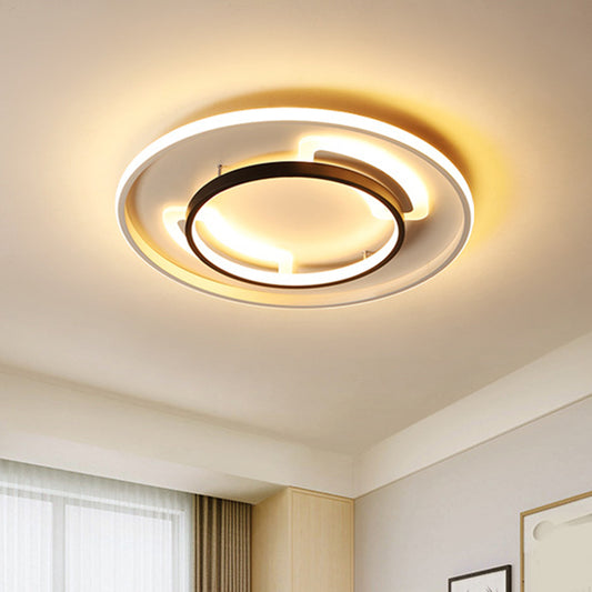 Acrylic Circular Flush Ceiling Light Modern 16"/19.5" W LED White Flush Mount Lamp in Warm/White Light White Clearhalo 'Ceiling Lights' 'Close To Ceiling Lights' 'Close to ceiling' 'Flush mount' Lighting' 1712461