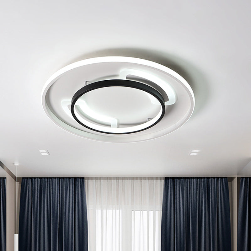 Acrylic Circular Flush Ceiling Light Modern 16"/19.5" W LED White Flush Mount Lamp in Warm/White Light Clearhalo 'Ceiling Lights' 'Close To Ceiling Lights' 'Close to ceiling' 'Flush mount' Lighting' 1712462