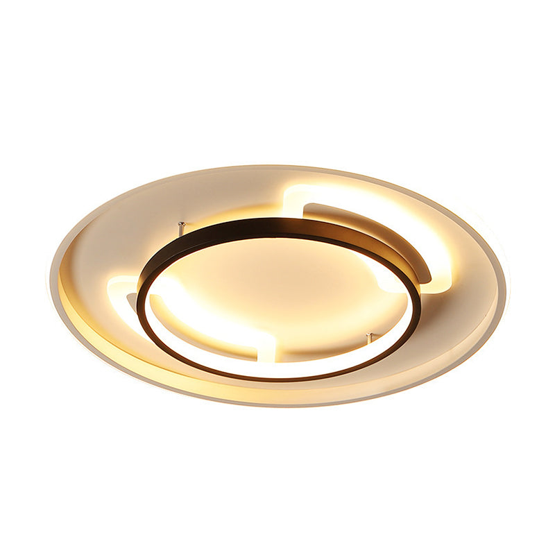 Acrylic Circular Flush Ceiling Light Modern 16"/19.5" W LED White Flush Mount Lamp in Warm/White Light Clearhalo 'Ceiling Lights' 'Close To Ceiling Lights' 'Close to ceiling' 'Flush mount' Lighting' 1712463