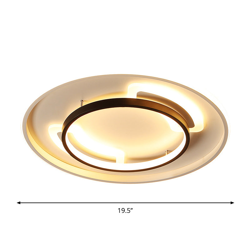 Acrylic Circular Flush Ceiling Light Modern 16"/19.5" W LED White Flush Mount Lamp in Warm/White Light Clearhalo 'Ceiling Lights' 'Close To Ceiling Lights' 'Close to ceiling' 'Flush mount' Lighting' 1712465