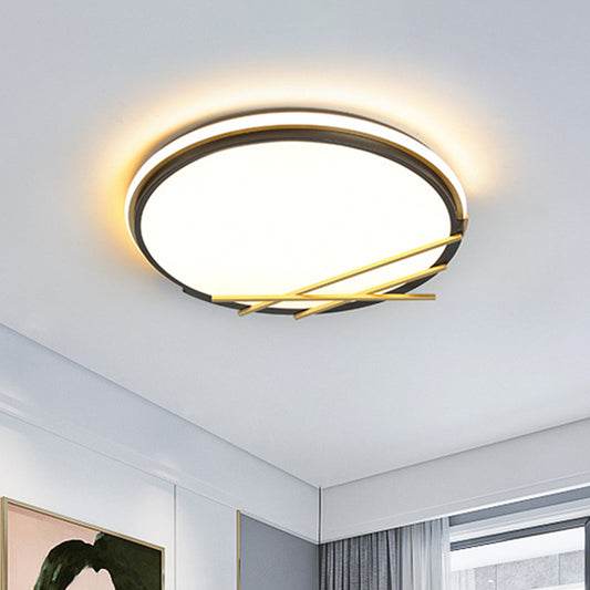 16"/19.5" W Acrylic Round Flush Light Fixture Nordic LED Flushmount Lighting in Black, Warm/White Light Clearhalo 'Ceiling Lights' 'Close To Ceiling Lights' 'Close to ceiling' 'Flush mount' Lighting' 1712472