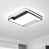 18"/22" Wide Geometry Flush Light Fixture Modern Acrylic Black/White LED Flush Mount Lamp for Bedroom Black Clearhalo 'Ceiling Lights' 'Close To Ceiling Lights' 'Close to ceiling' 'Flush mount' Lighting' 1712490