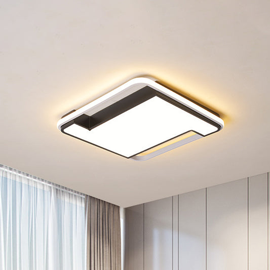 18"/22" Wide Geometry Flush Light Fixture Modern Acrylic Black/White LED Flush Mount Lamp for Bedroom Clearhalo 'Ceiling Lights' 'Close To Ceiling Lights' 'Close to ceiling' 'Flush mount' Lighting' 1712491