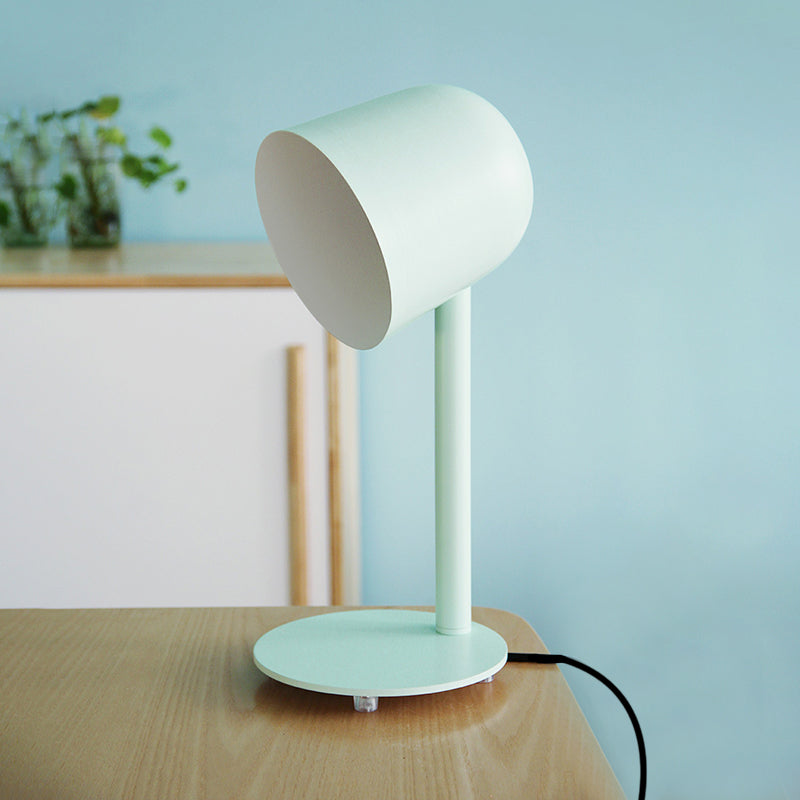 1 Light Study Room Desk Lamp with Dome Metallic Shade Macaron Style Gray/White Desk Lighting Green Clearhalo 'Lamps' 'Table Lamps' Lighting' 171252