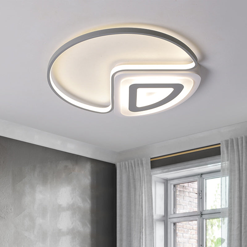 Acrylic Splicing Flush Mount Light Modernist LED Grey Flushmount Lighting in Warm/White Light, 18"/21.5" Wide Grey Clearhalo 'Ceiling Lights' 'Close To Ceiling Lights' 'Close to ceiling' 'Flush mount' Lighting' 1712555