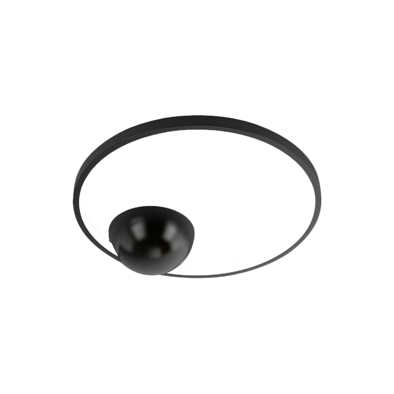 Black/White Circular Flush Ceiling Light Nordic LED Iron Flush Mount Lighting, 17"/20.5" Width Clearhalo 'Ceiling Lights' 'Close To Ceiling Lights' 'Close to ceiling' 'Flush mount' Lighting' 1712562