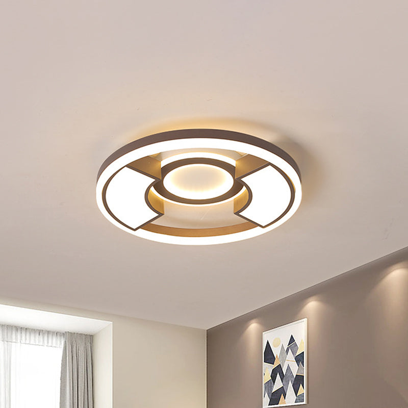 Acrylic Round Flush Ceiling Light Modern Style 16"/19.5" Dia LED White Flush Mount Lighting in Warm/White Light White Clearhalo 'Ceiling Lights' 'Close To Ceiling Lights' 'Close to ceiling' 'Flush mount' Lighting' 1712614