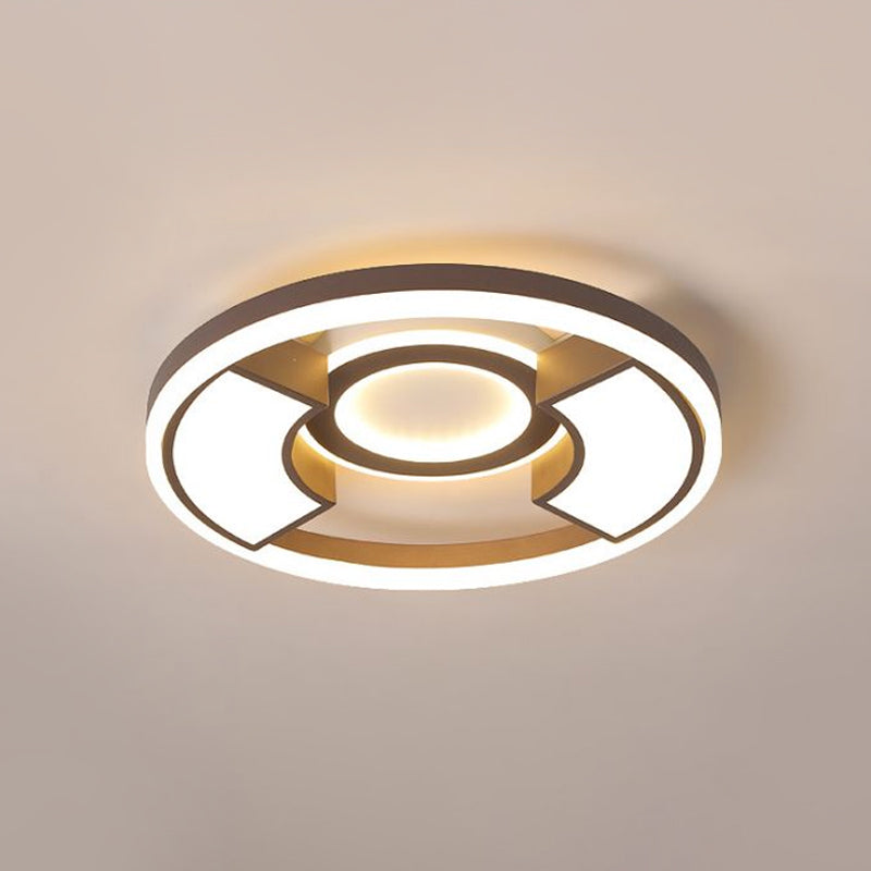 Acrylic Round Flush Ceiling Light Modern Style 16"/19.5" Dia LED White Flush Mount Lighting in Warm/White Light Clearhalo 'Ceiling Lights' 'Close To Ceiling Lights' 'Close to ceiling' 'Flush mount' Lighting' 1712616