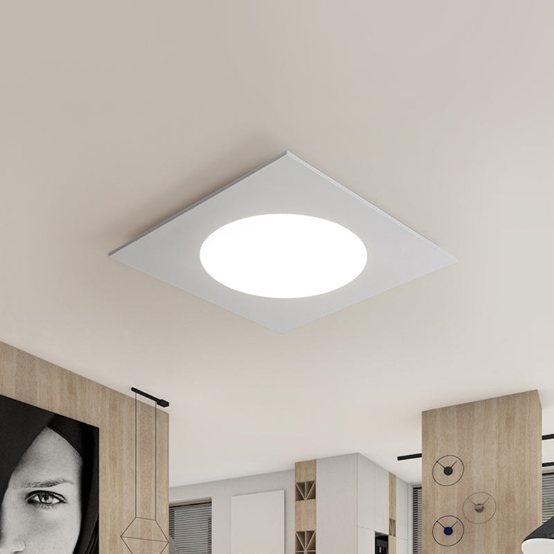 White Square Flushmount Contemporary 19.5"/23.5" W LED Acrylic Ceiling Mounted Fixture in Warm/White Light White Clearhalo 'Ceiling Lights' 'Close To Ceiling Lights' 'Close to ceiling' 'Flush mount' Lighting' 1712619