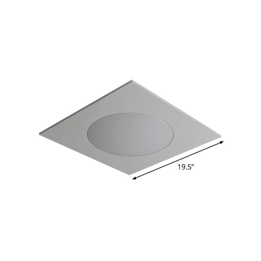 White Square Flushmount Contemporary 19.5"/23.5" W LED Acrylic Ceiling Mounted Fixture in Warm/White Light Clearhalo 'Ceiling Lights' 'Close To Ceiling Lights' 'Close to ceiling' 'Flush mount' Lighting' 1712622