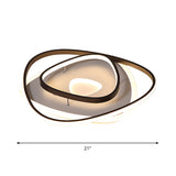 Black Triangle Flushmount Contemporary LED Acrylic Flush Mount in Warm/White Light, 17"/21"/25" Wide Clearhalo 'Ceiling Lights' 'Close To Ceiling Lights' 'Close to ceiling' 'Flush mount' Lighting' 1712640