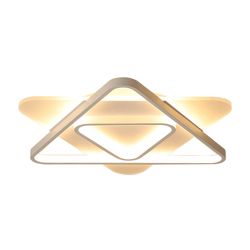 Triangle Flush Mount Lamp Nordic Acrylic 17"/21"/25" Wide LED White Flush Ceiling Light, Warm/white Light Clearhalo 'Ceiling Lights' 'Close To Ceiling Lights' 'Close to ceiling' 'Flush mount' Lighting' 1712644