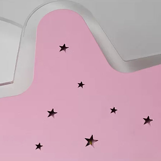 Pink Star Ceiling Mount Light with Crescent Contemporary Acrylic Ceiling Light for Teen Clearhalo 'Ceiling Lights' 'Close To Ceiling Lights' 'Close to ceiling' 'Flush mount' Lighting' 171290