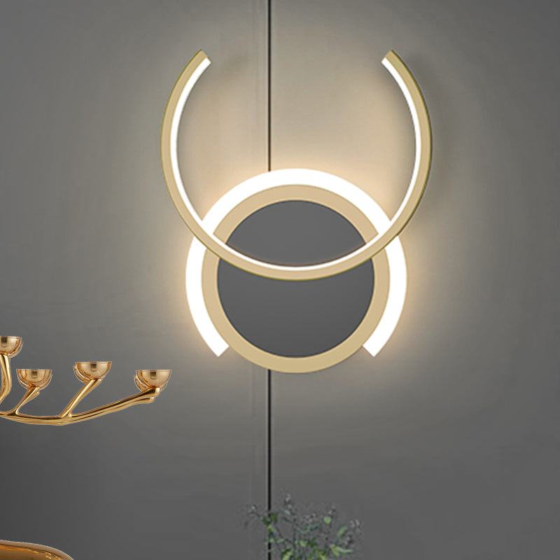 Metal C-Shaped Wall Sconce Light Nordic LED Wall Lighting in Gold for Bedroom, Warm/White Light Gold Clearhalo 'Cast Iron' 'Glass' 'Industrial' 'Modern wall lights' 'Modern' 'Tiffany' 'Traditional wall lights' 'Wall Lamps & Sconces' 'Wall Lights' Lighting' 1712935