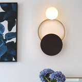 Black Rounded Wall Light Fixture Modernism LED Metal Wall Mounted Lighting in White/Yellow Light Black Clearhalo 'Cast Iron' 'Glass' 'Industrial' 'Modern wall lights' 'Modern' 'Tiffany' 'Traditional wall lights' 'Wall Lamps & Sconces' 'Wall Lights' Lighting' 1712939