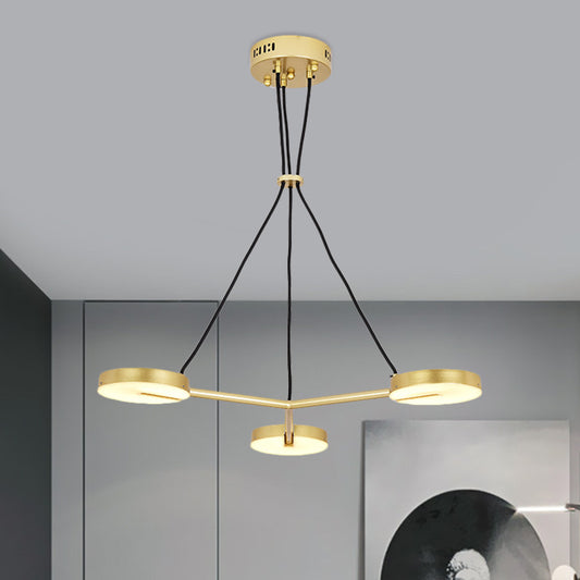 Rounded Chandelier Lighting Modernism Metal LED Gold Hanging Light Fixture for Living Room Gold Clearhalo 'Ceiling Lights' 'Chandeliers' 'Modern Chandeliers' 'Modern' Lighting' 1713296