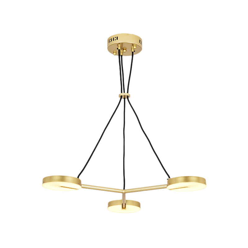 Rounded Chandelier Lighting Modernism Metal LED Gold Hanging Light Fixture for Living Room Clearhalo 'Ceiling Lights' 'Chandeliers' 'Modern Chandeliers' 'Modern' Lighting' 1713298