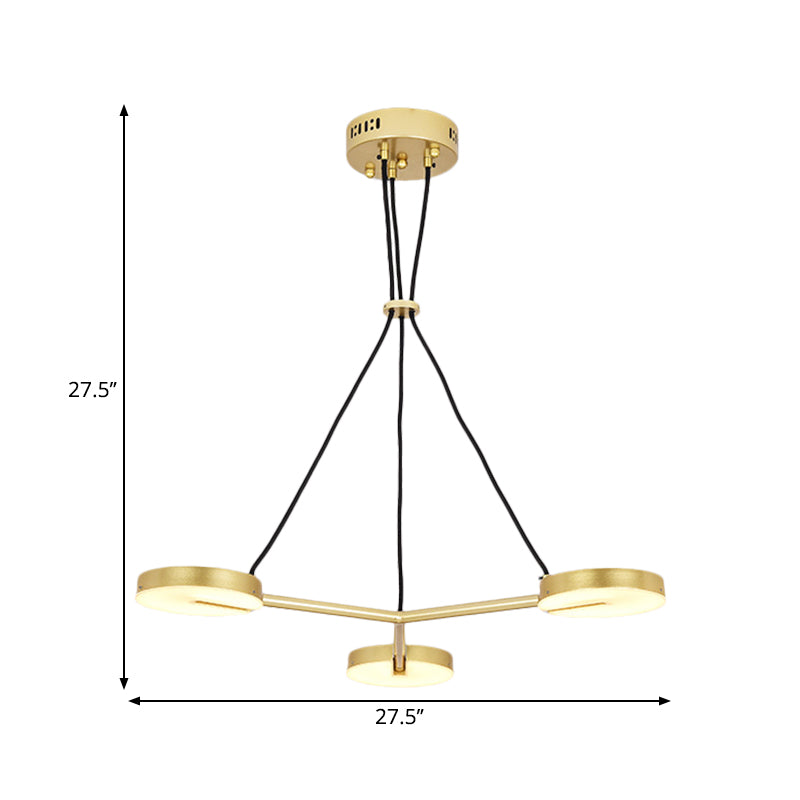 Rounded Chandelier Lighting Modernism Metal LED Gold Hanging Light Fixture for Living Room Clearhalo 'Ceiling Lights' 'Chandeliers' 'Modern Chandeliers' 'Modern' Lighting' 1713299