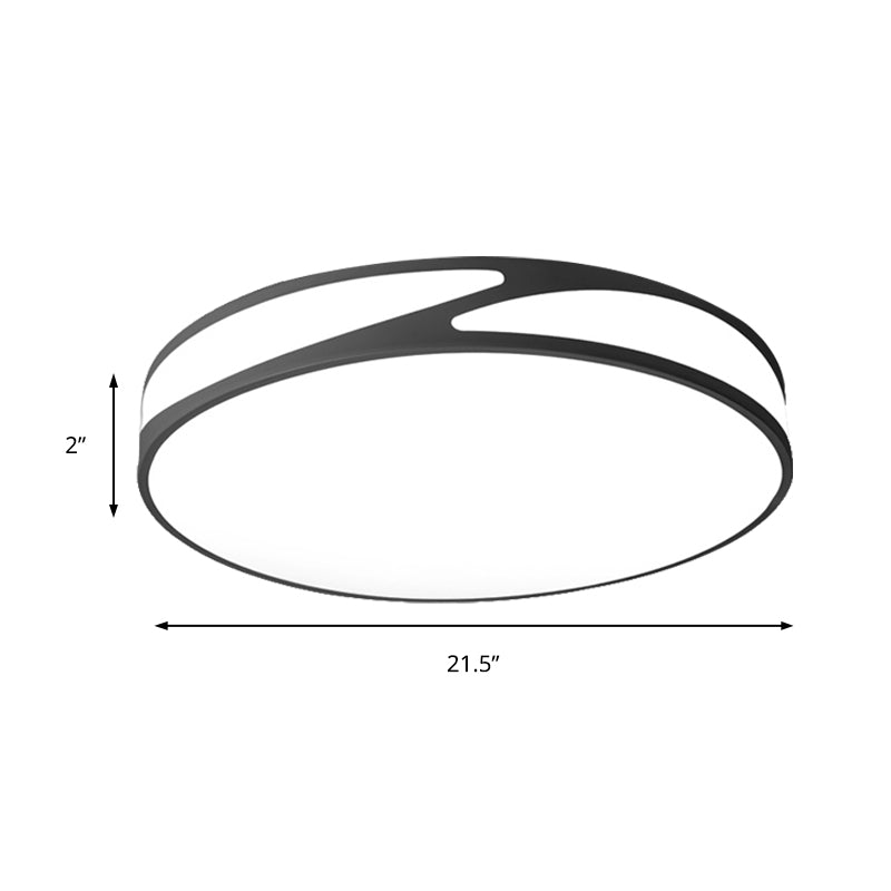 Nordic Monochrome Flush Mount Light Slim Panel Round Acrylic 18/21.5 Inch Wide LED Ceiling Light in Warm/White Light Clearhalo 'Ceiling Lights' 'Close To Ceiling Lights' 'Close to ceiling' 'Flush mount' Lighting' 171331