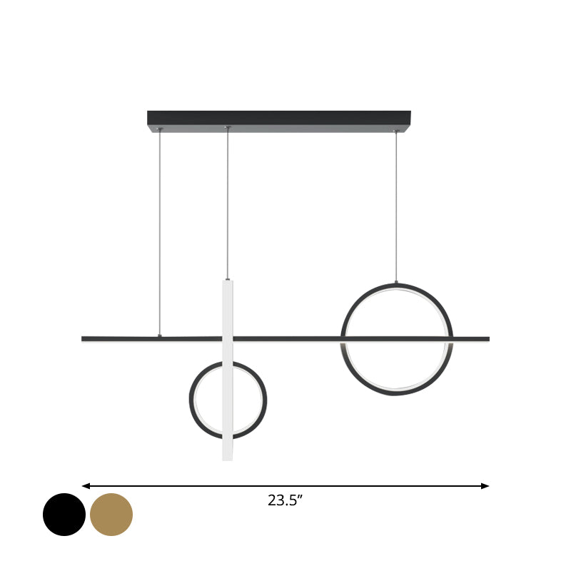 23.5"/31.5" W Acrylic Bike Pendant Lighting Nordic LED Island Lamp Fixture with Rectangle Canopy in Black/Gold Clearhalo 'Ceiling Lights' 'Island Lights' Lighting' 1713598