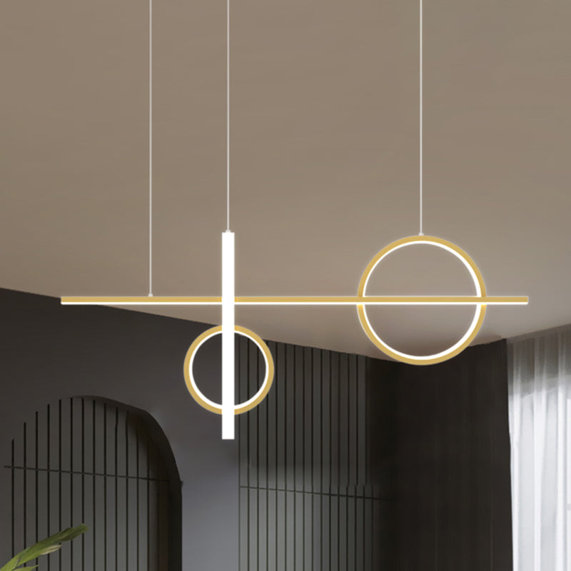 23.5"/31.5" W Acrylic Bike Pendant Lighting Nordic LED Island Lamp Fixture with Rectangle Canopy in Black/Gold Gold Clearhalo 'Ceiling Lights' 'Island Lights' Lighting' 1713600