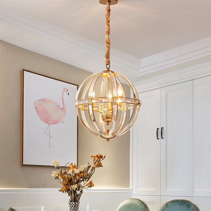 Simplicity Global Pendulum Light Crystal Encrusted Single Bulb Restaurant Pendant Chandelier in Black/Gold Gold Clearhalo 'Ceiling Lights' 'Chandeliers' 'Modern Chandeliers' 'Modern' Lighting' 1713704