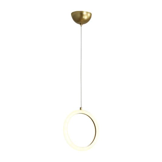 Circular Chandelier Lamp Nordic Acrylic 1/3 Lights Gold Hanging Light Kit for Restaurant Clearhalo 'Ceiling Lights' 'Modern Pendants' 'Modern' 'Pendant Lights' 'Pendants' Lighting' 1713714