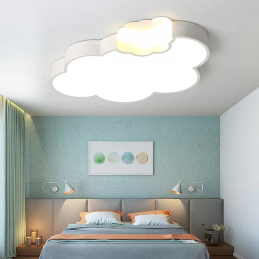 Cloud Kindergarten Flush Ceiling Light Acrylic Modern Ceiling Lamp in White Finish White Clearhalo 'Ceiling Lights' 'Close To Ceiling Lights' 'Close to ceiling' 'Flush mount' Lighting' 171408