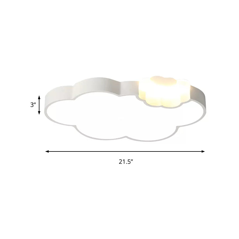 Cloud Kindergarten Flush Ceiling Light Acrylic Modern Ceiling Lamp in White Finish Clearhalo 'Ceiling Lights' 'Close To Ceiling Lights' 'Close to ceiling' 'Flush mount' Lighting' 171411