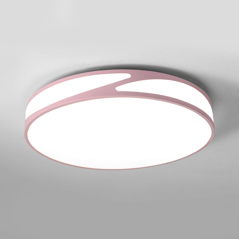 14"/18"/21.5" W Round Shape Flush Mount Light Macaron Loft Acrylic Candy Colored Ceiling Fixture in Blue/Green/Pink/Yellow for Kid's Room Clearhalo 'Ceiling Lights' 'Close To Ceiling Lights' 'Close to ceiling' 'Flush mount' Lighting' 171422