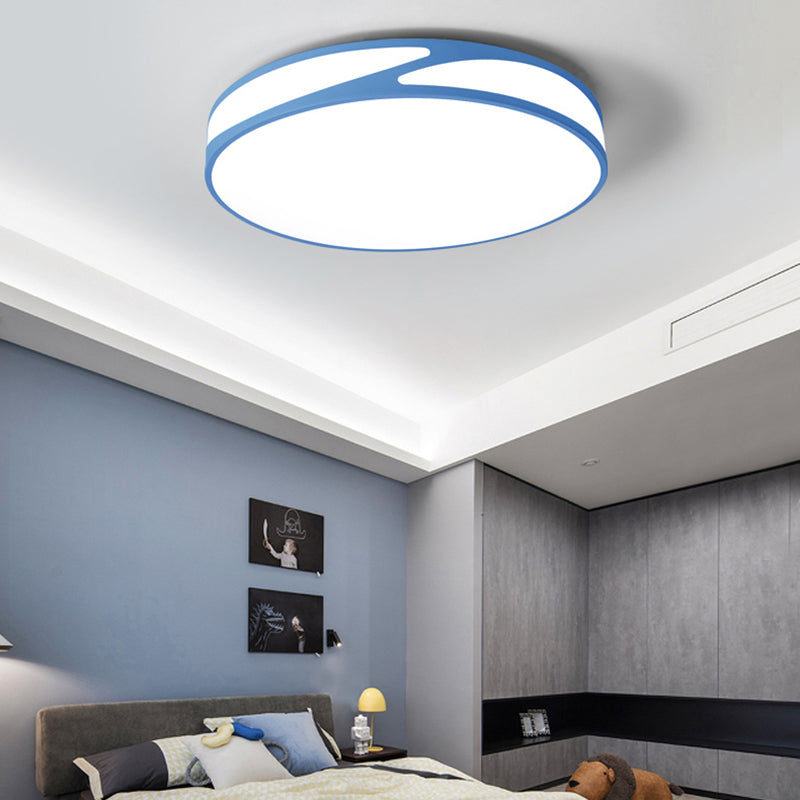 14"/18"/21.5" W Round Shape Flush Mount Light Macaron Loft Acrylic Candy Colored Ceiling Fixture in Blue/Green/Pink/Yellow for Kid's Room Blue Clearhalo 'Ceiling Lights' 'Close To Ceiling Lights' 'Close to ceiling' 'Flush mount' Lighting' 171427